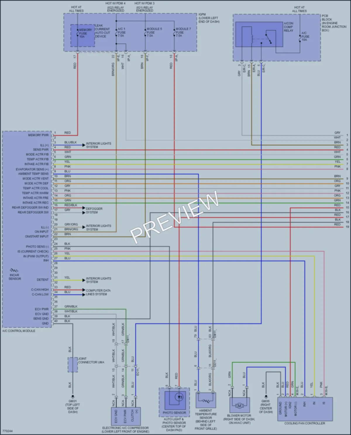 2022 Hyundai Veloster Air Conditioning wiring diagram preview