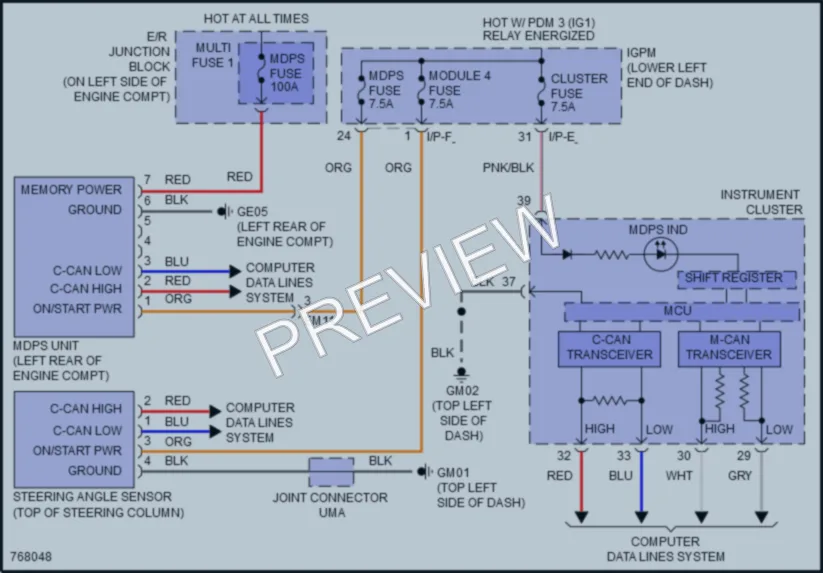 2022 Hyundai Veloster Electronic Power Steering wiring diagram preview