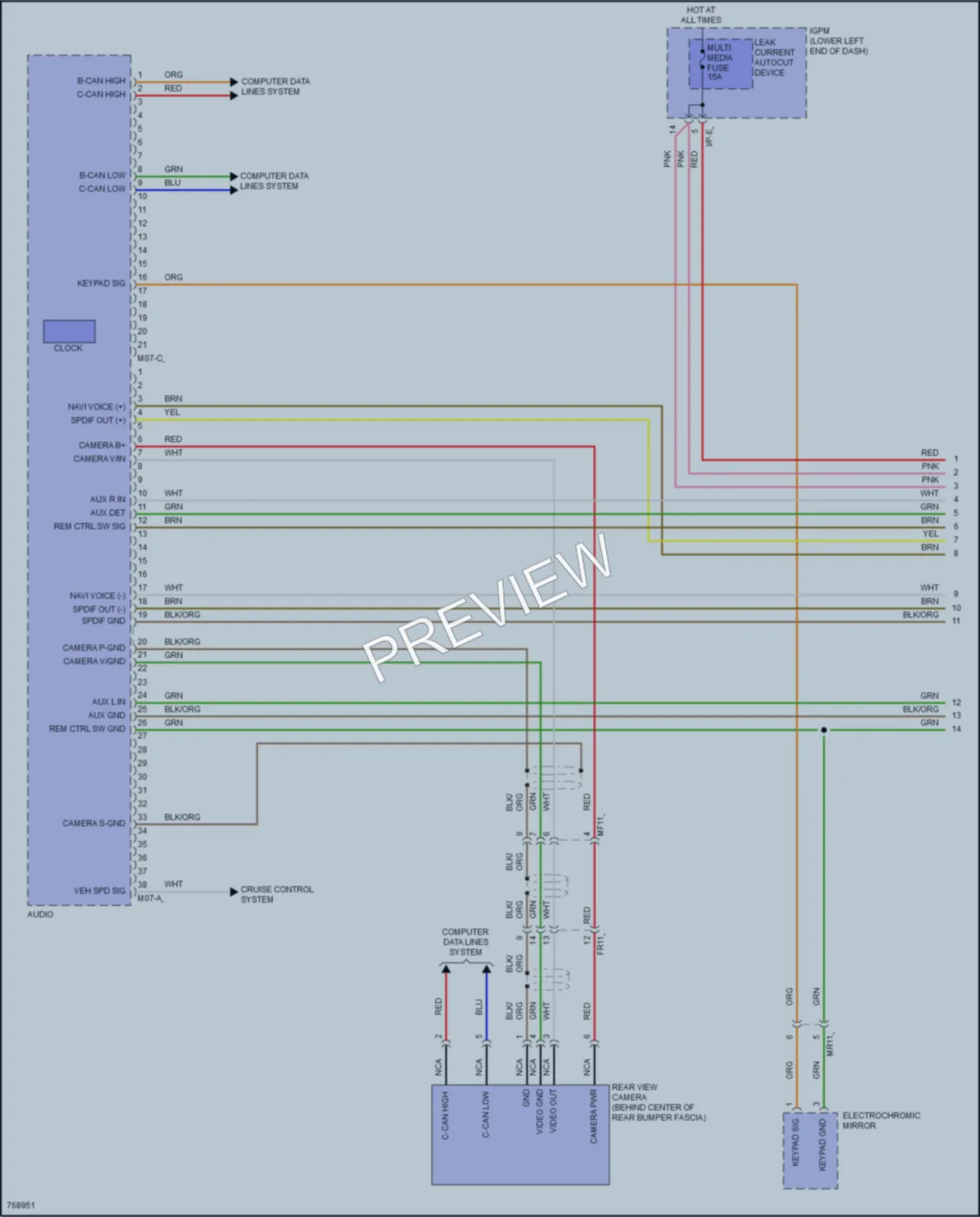 2022 Hyundai Veloster Radio wiring diagram preview