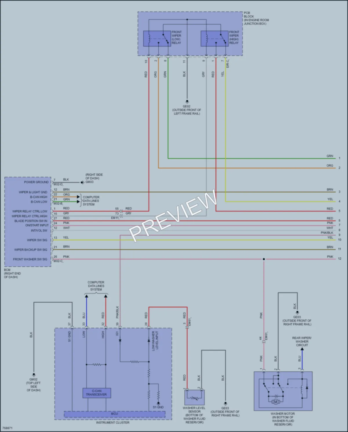 2022 Hyundai Veloster Wiper Washer wiring diagram preview