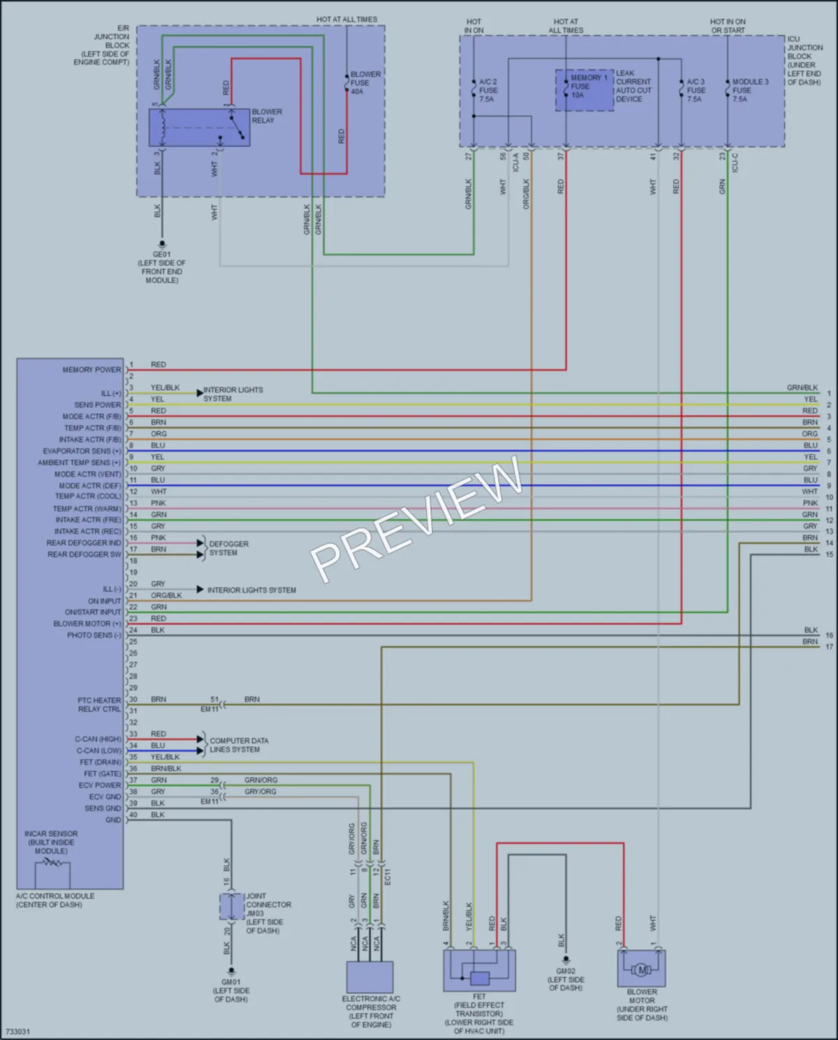 2022 Hyundai Venue Air Conditioning wiring diagram preview