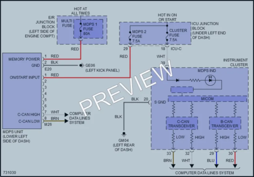 2022 Hyundai Venue Electronic Power Steering wiring diagram preview
