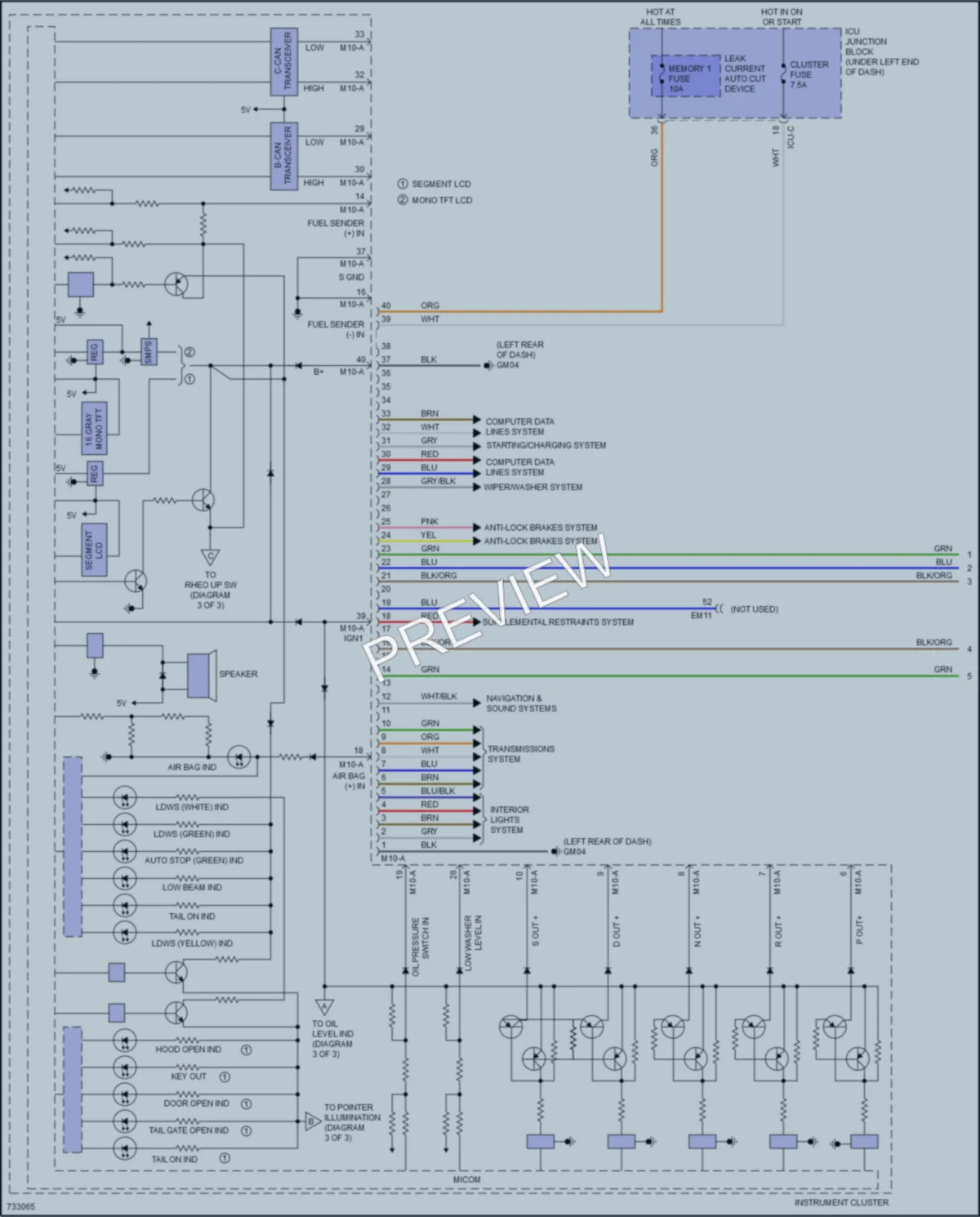 2022 Hyundai Venue Instrument Cluster wiring diagram preview