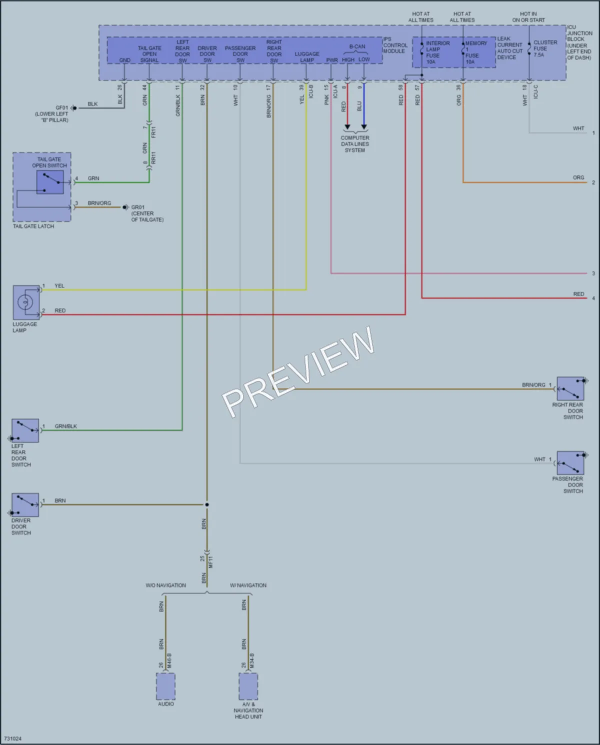 2022 Hyundai Venue Interior Lights wiring diagram preview