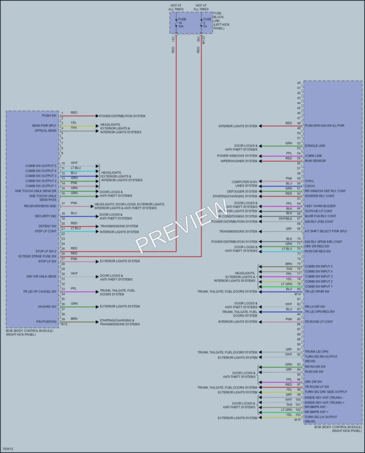 2022 Infiniti Q50 Body Control Modules wiring diagram preview
