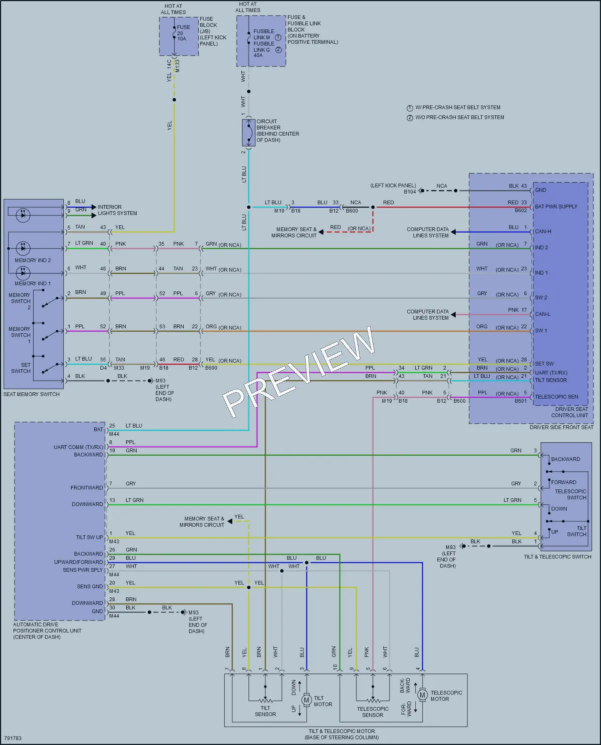 2022 Infiniti Q50 Memory Systems wiring diagram preview