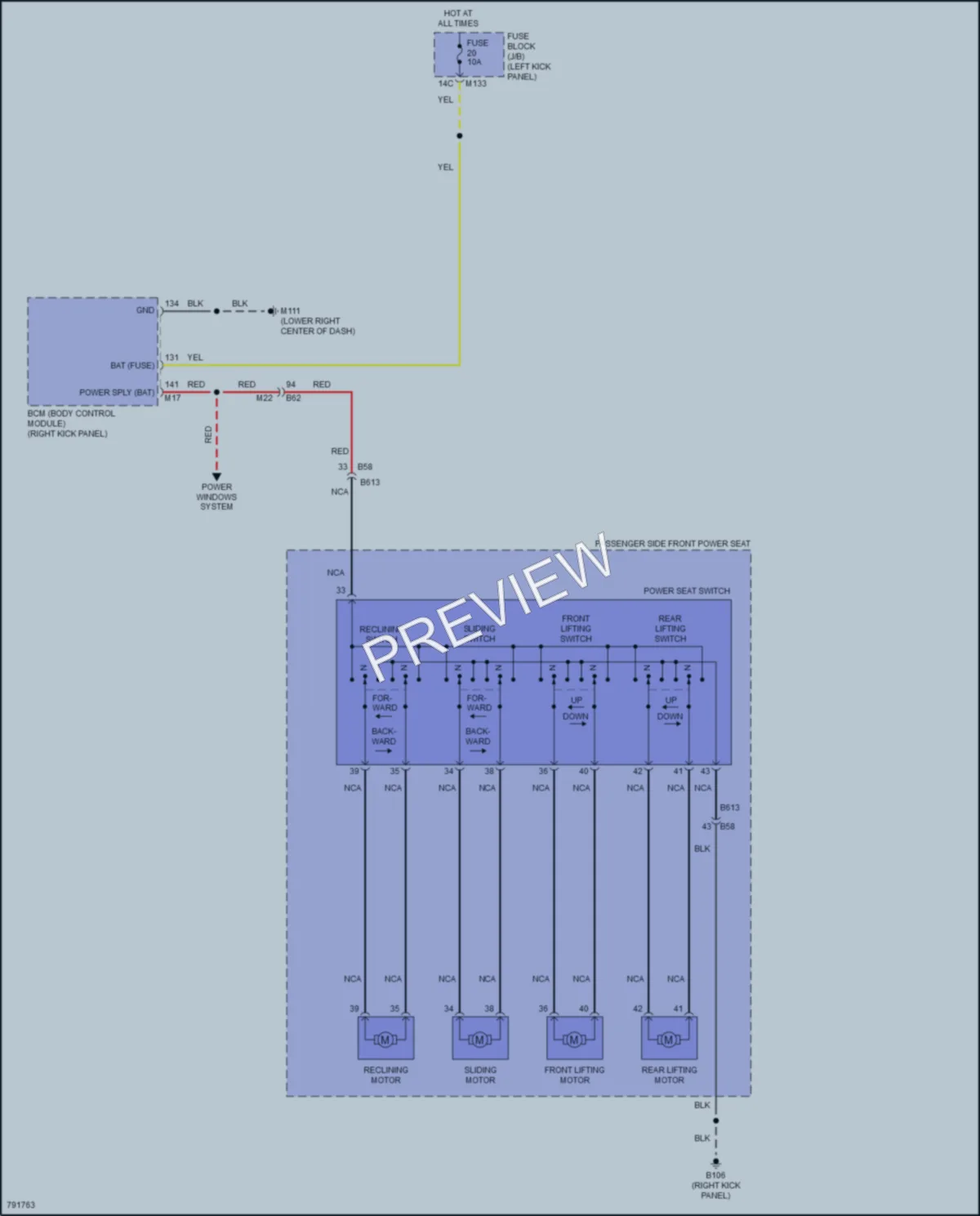 2022 Infiniti Q50 Power Seats wiring diagram preview