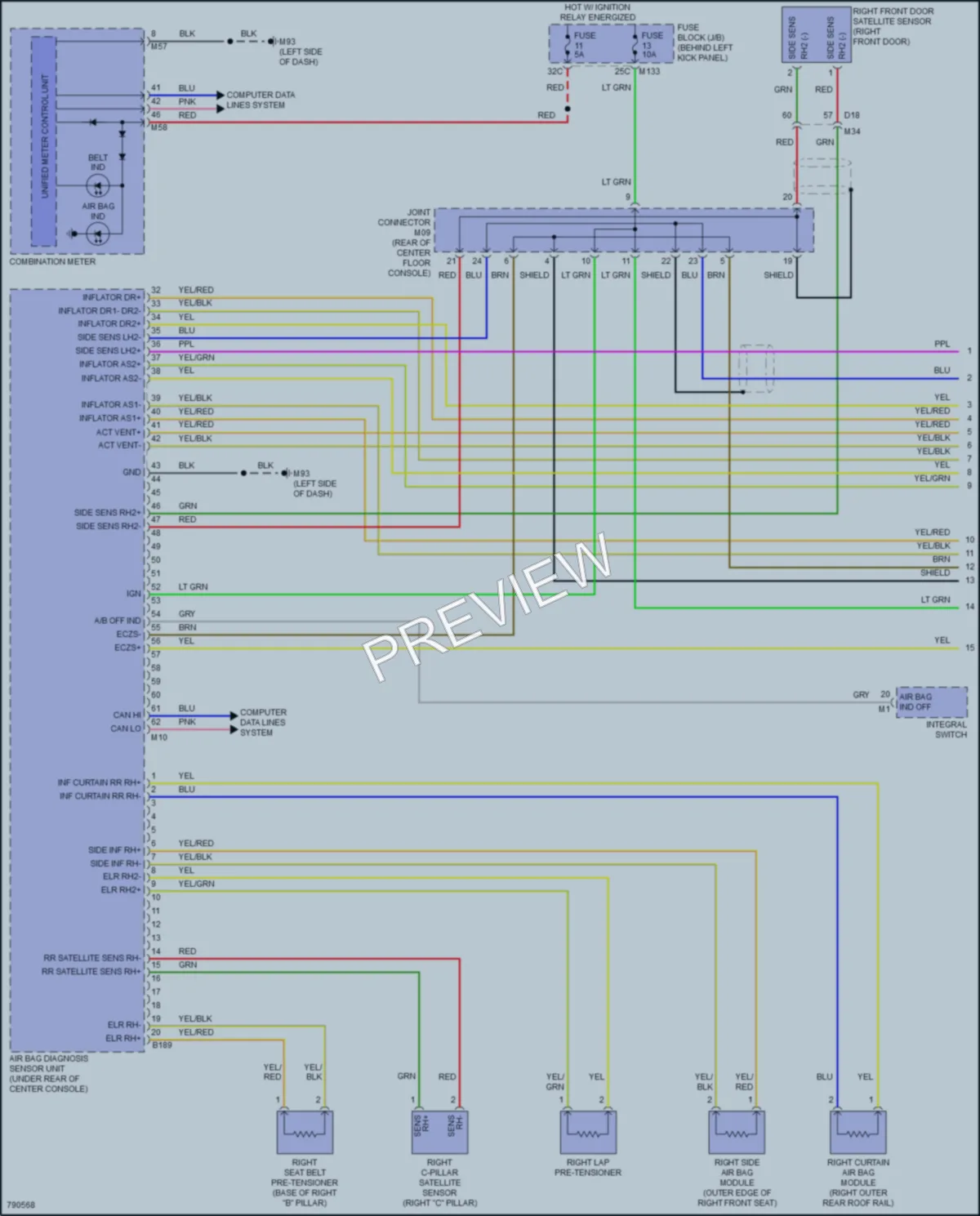 2022 Infiniti Q60 Supplemental Restraints wiring diagram preview