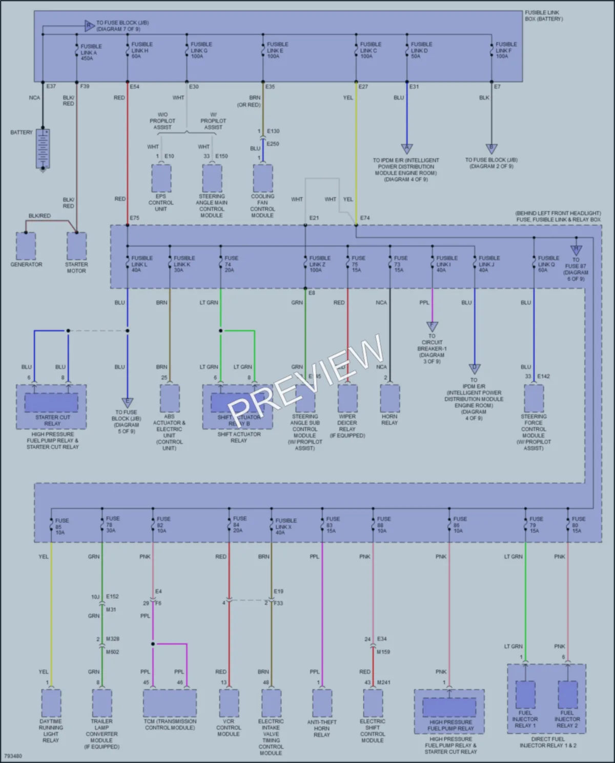 2022 Infiniti QX50 Power Distribution wiring diagram preview
