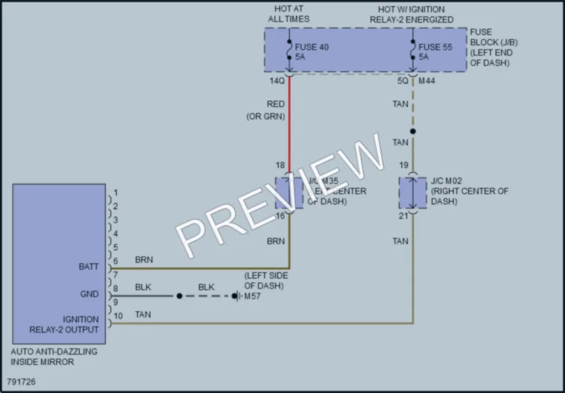 2022 Infiniti QX50 Power Mirrors wiring diagram preview