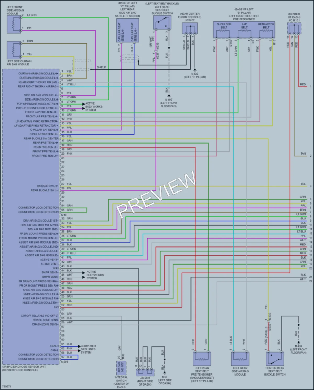 2022 Infiniti QX50 Supplemental Restraints wiring diagram preview