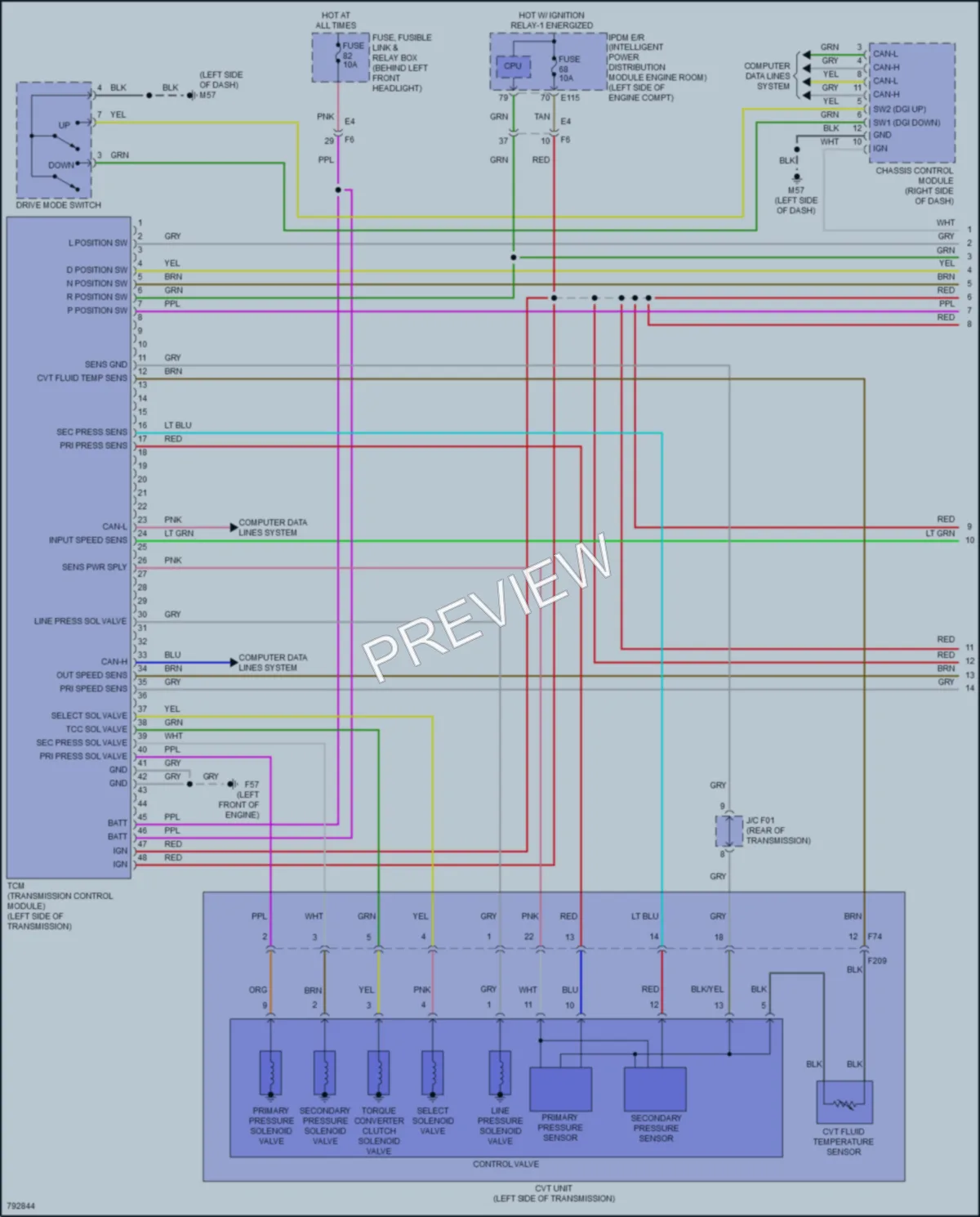 2022 Infiniti QX50 Transmission wiring diagram preview