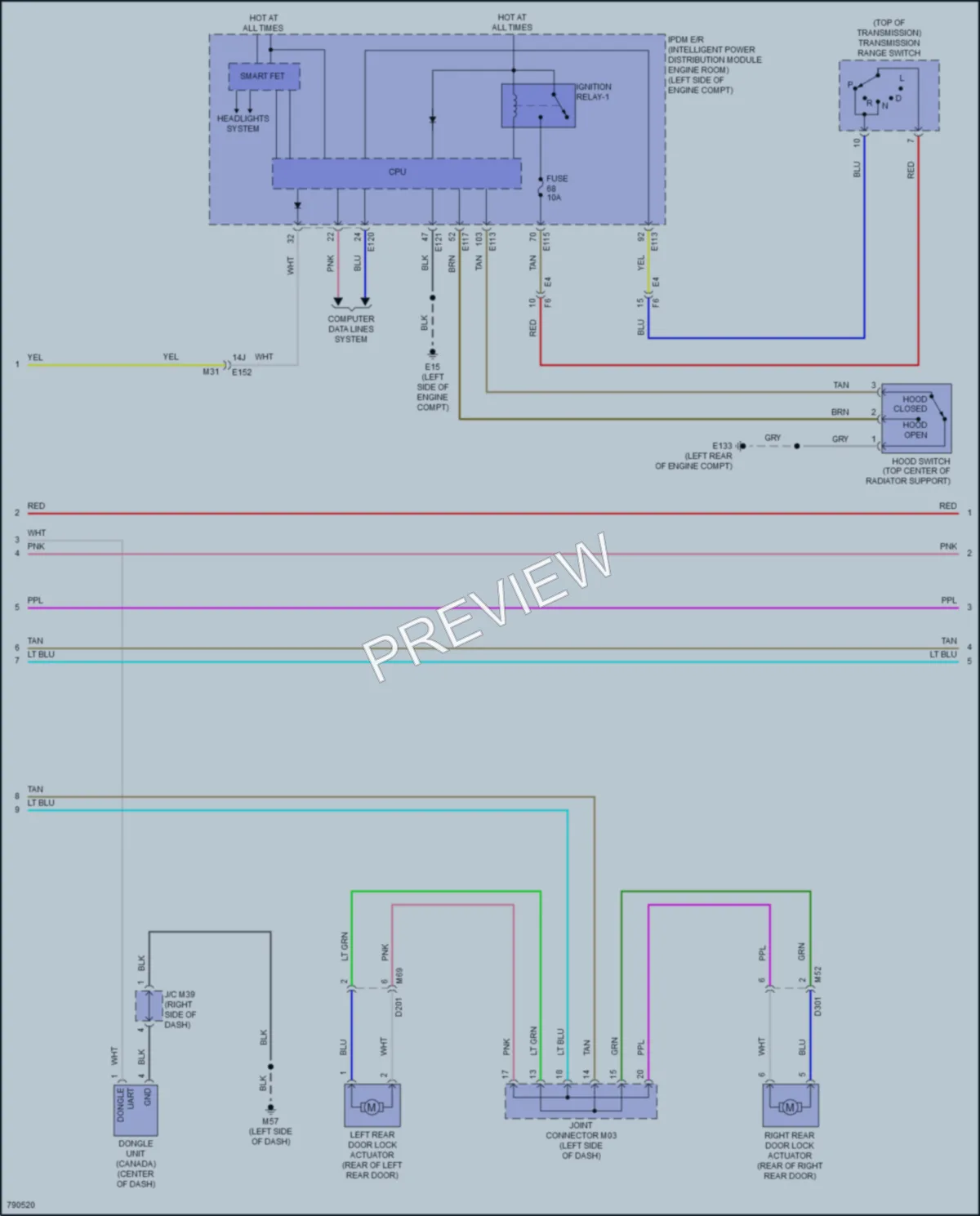 2022 Infiniti QX55 Power Door Locks wiring diagram preview