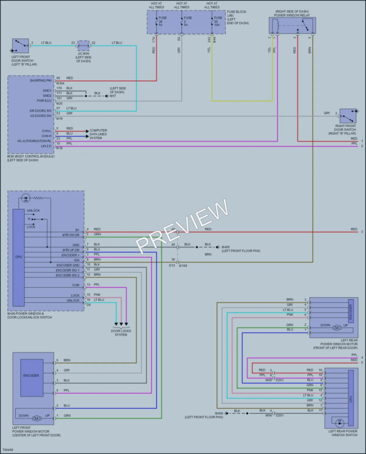 2022 Infiniti QX55 Power Windows wiring diagram preview