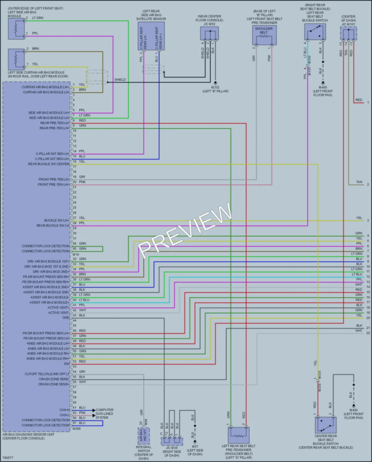 2022 Infiniti QX55 Supplemental Restraints wiring diagram preview