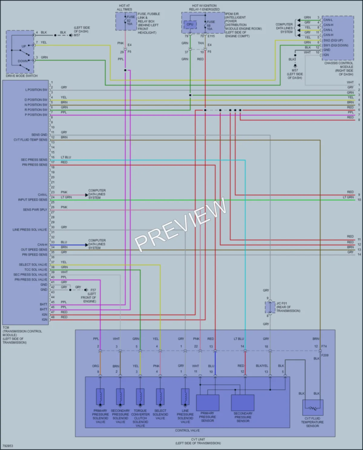2022 Infiniti QX55 Transmission wiring diagram preview