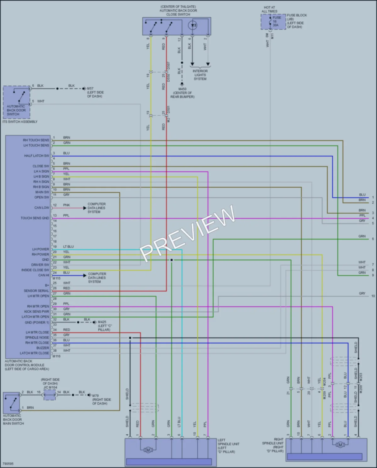 2022 Infiniti QX55 Trunk Tailgate Fuel Door wiring diagram preview