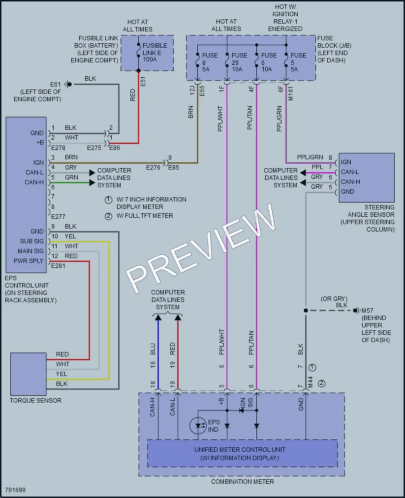 2022 Infiniti QX60 Electronic Power Steering wiring diagram preview