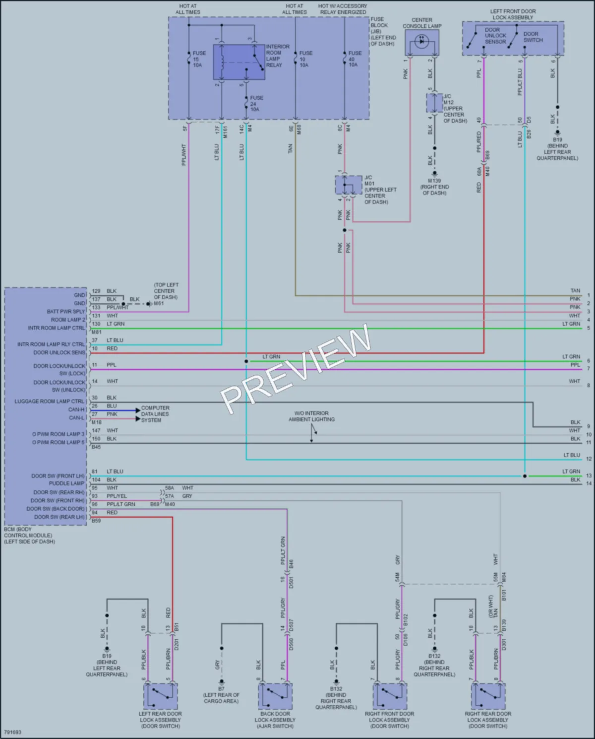 2022 Infiniti QX60 Interior Lights wiring diagram preview