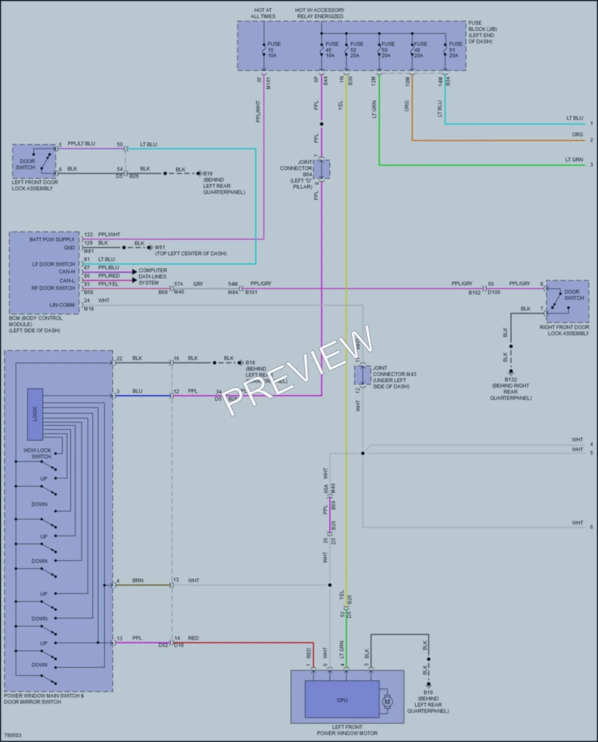 2022 Infiniti QX60 Power Windows wiring diagram preview