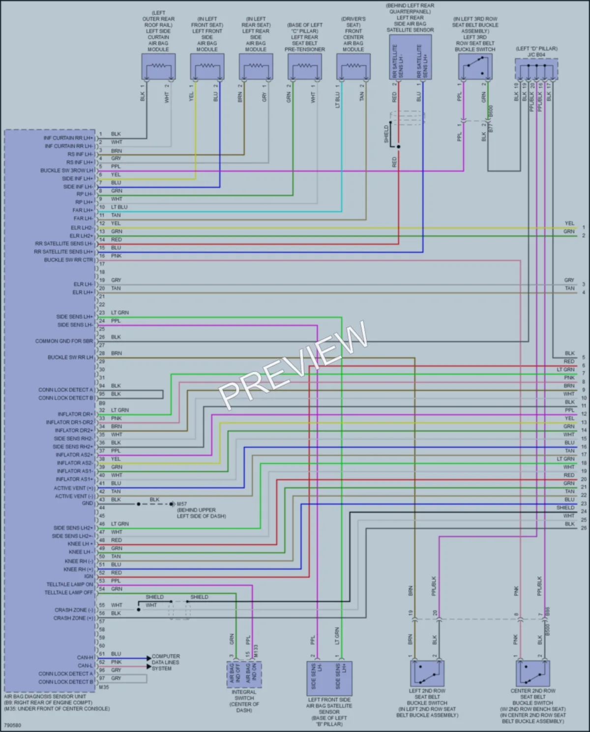 2022 Infiniti QX60 Supplemental Restraints wiring diagram preview
