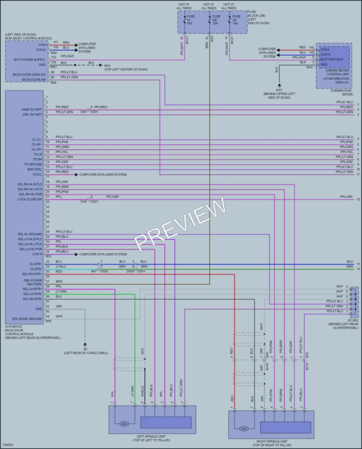 2022 Infiniti QX60 Trunk Tailgate Fuel Door wiring diagram preview