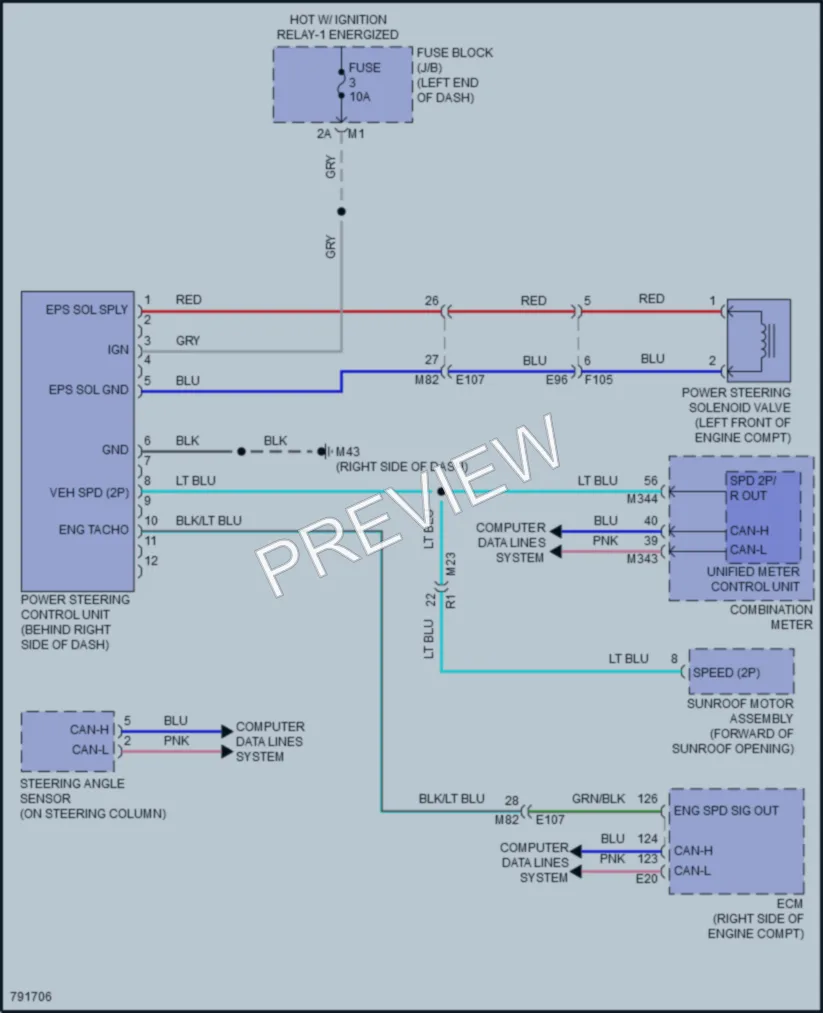 2022 Infiniti QX80 Electronic Power Steering wiring diagram preview