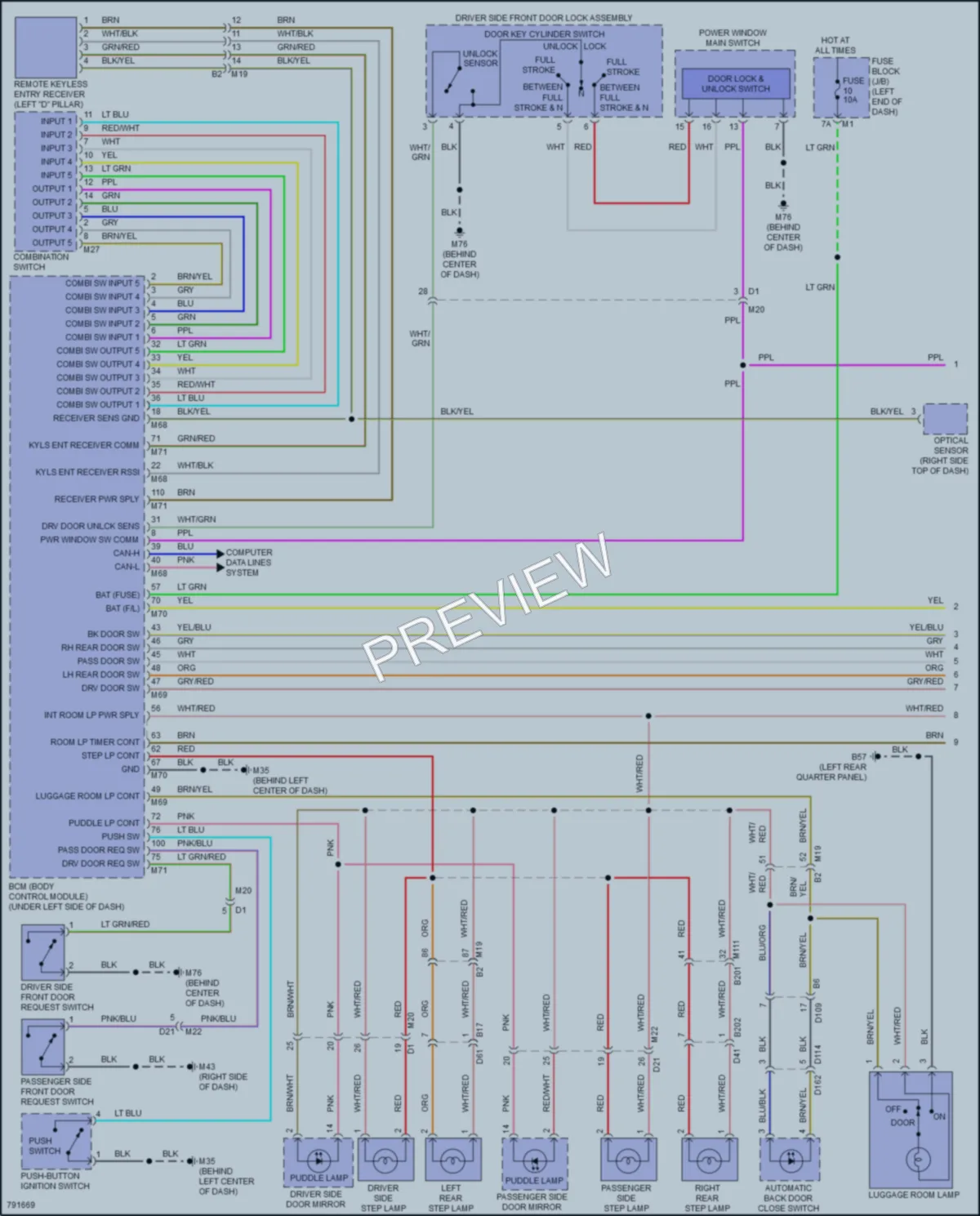 2022 Infiniti QX80 Interior Lights wiring diagram preview
