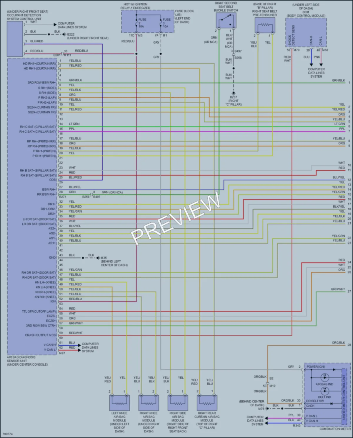 2022 Infiniti QX80 Supplemental Restraints wiring diagram preview