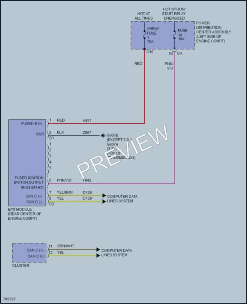 2022 Jeep Cherokee Electronic Power Steering wiring diagram preview