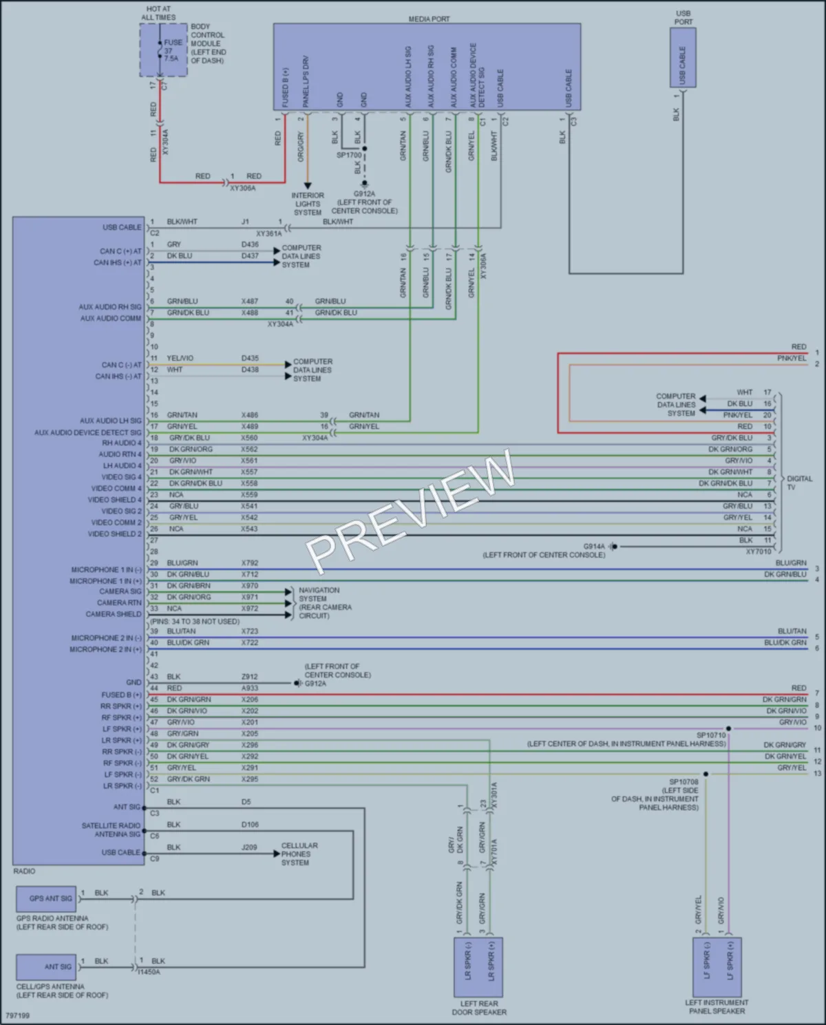 2022 Jeep Cherokee Radio wiring diagram preview