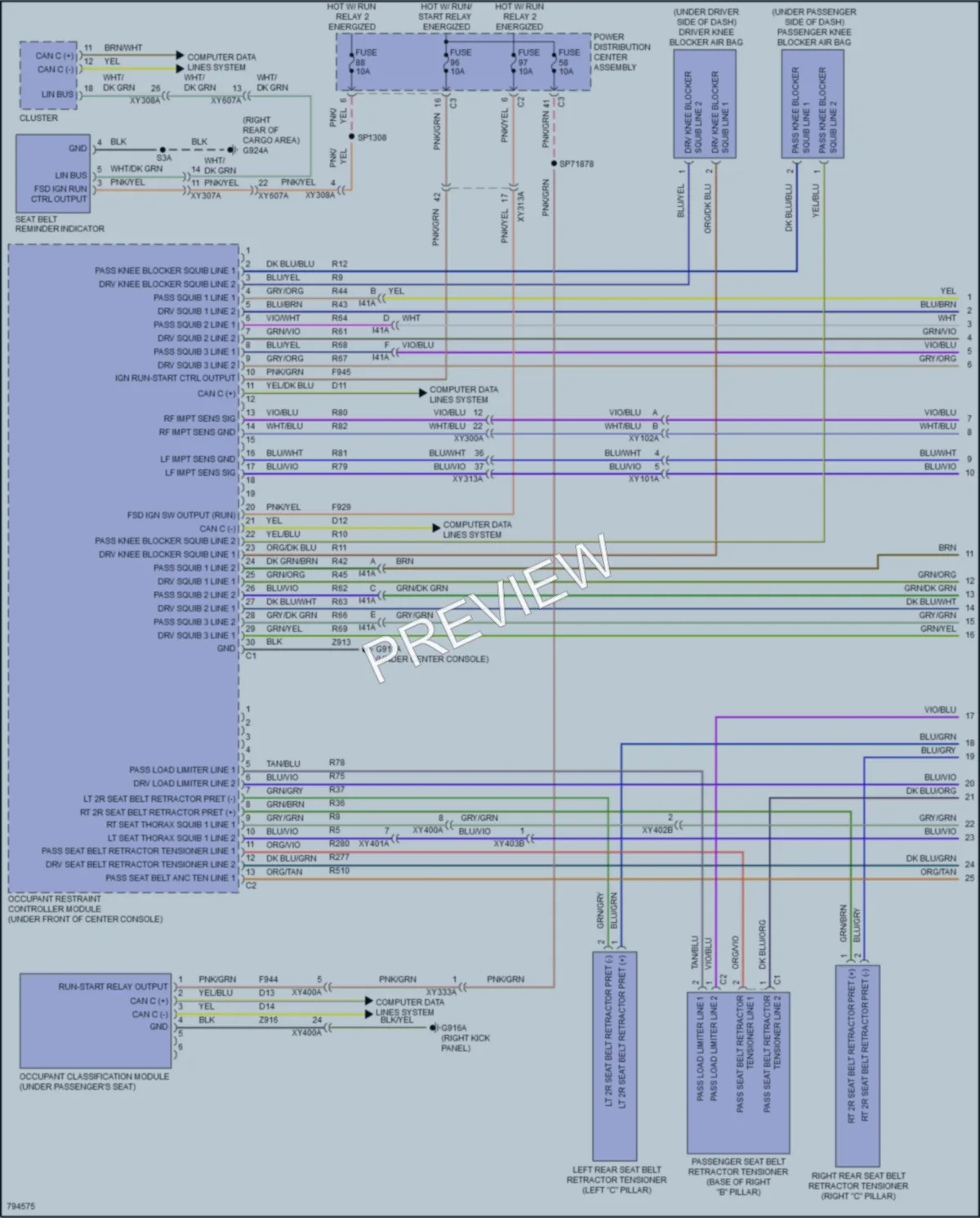 2022 Jeep Cherokee Supplemental Restraints wiring diagram preview