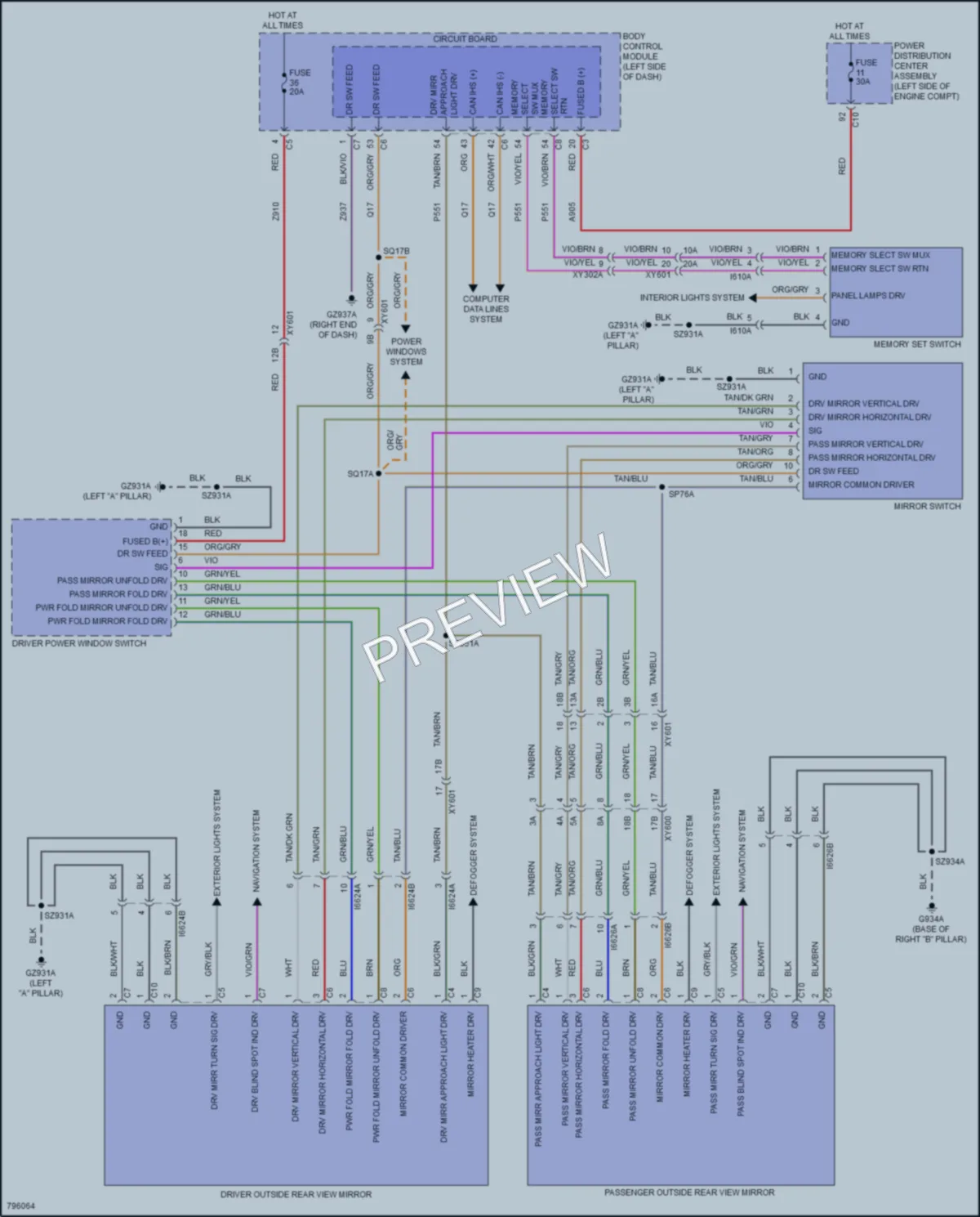 2022 Jeep Compass Memory Systems wiring diagram preview