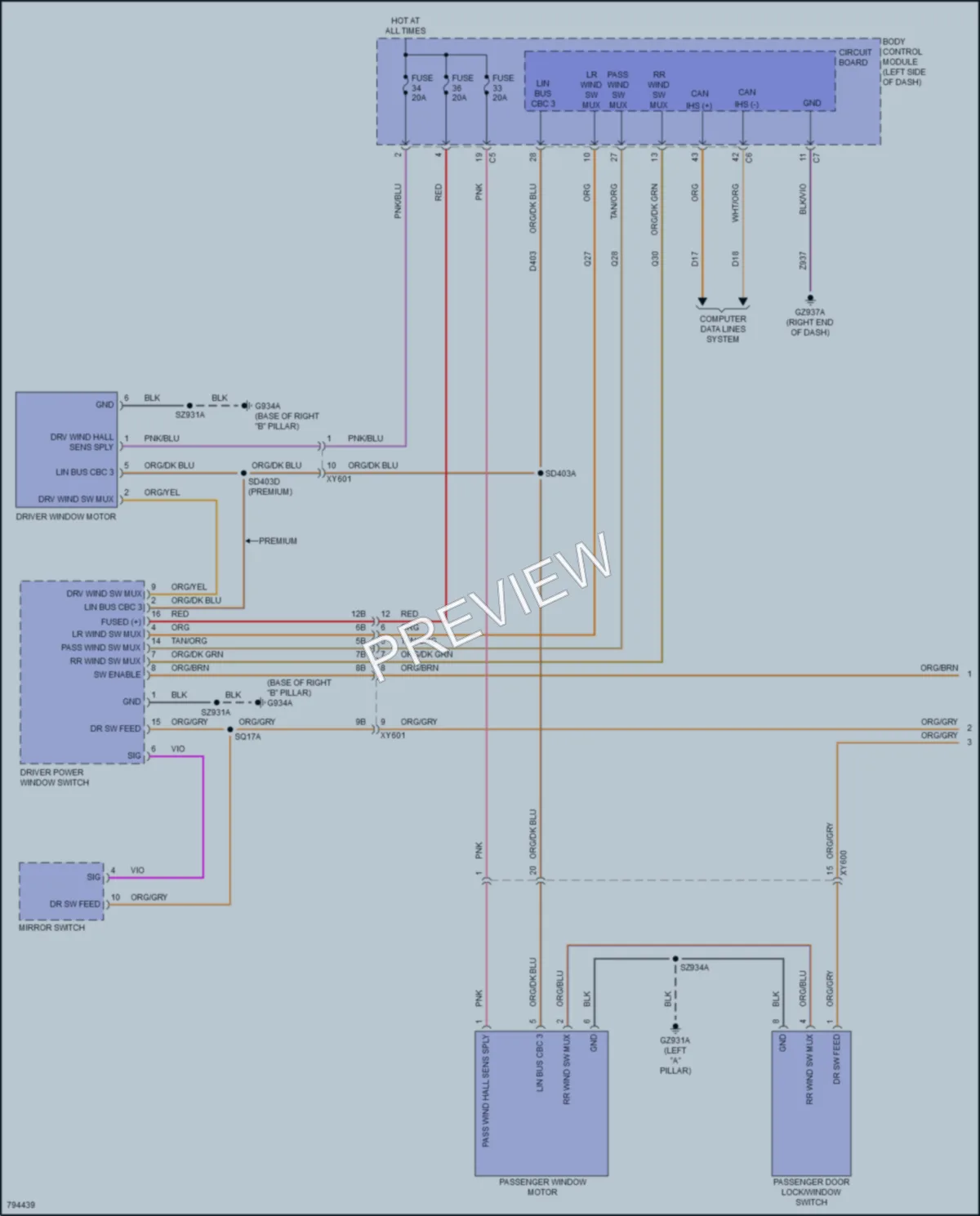2022 Jeep Compass Power Windows wiring diagram preview