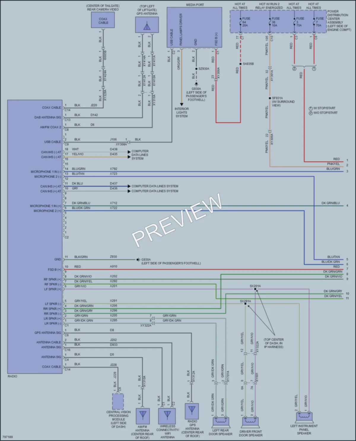 2022 Jeep Compass Radio wiring diagram preview