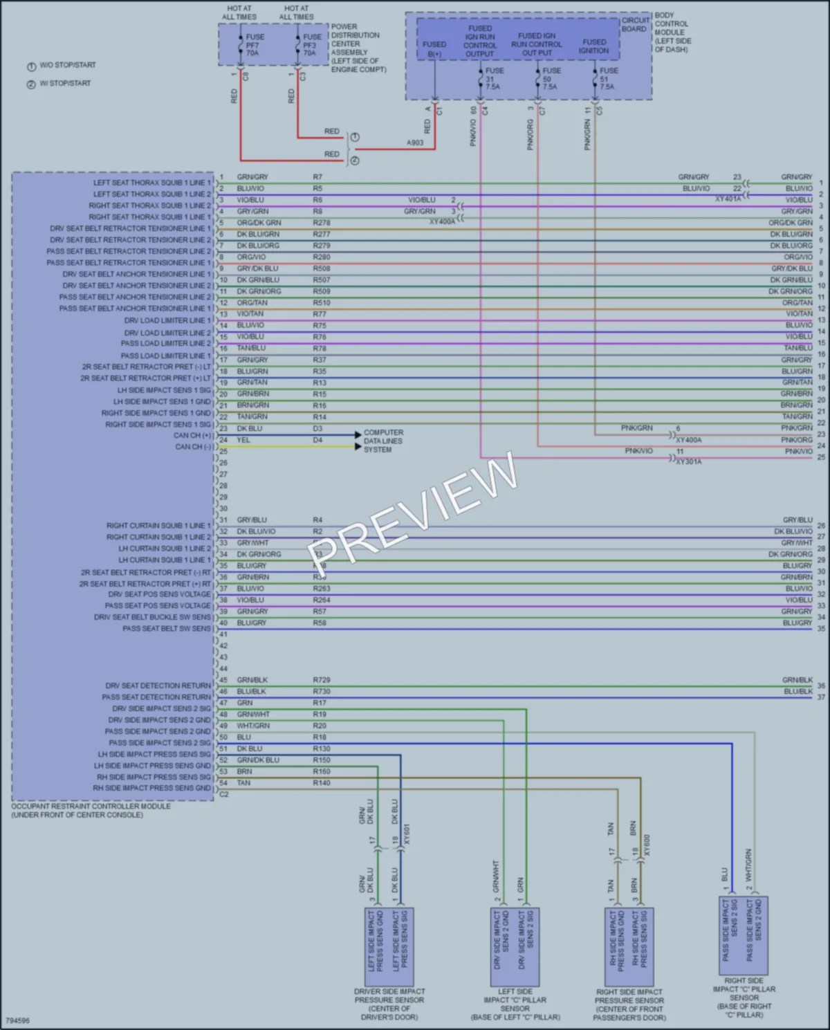 2022 Jeep Compass Supplemental Restraints wiring diagram preview