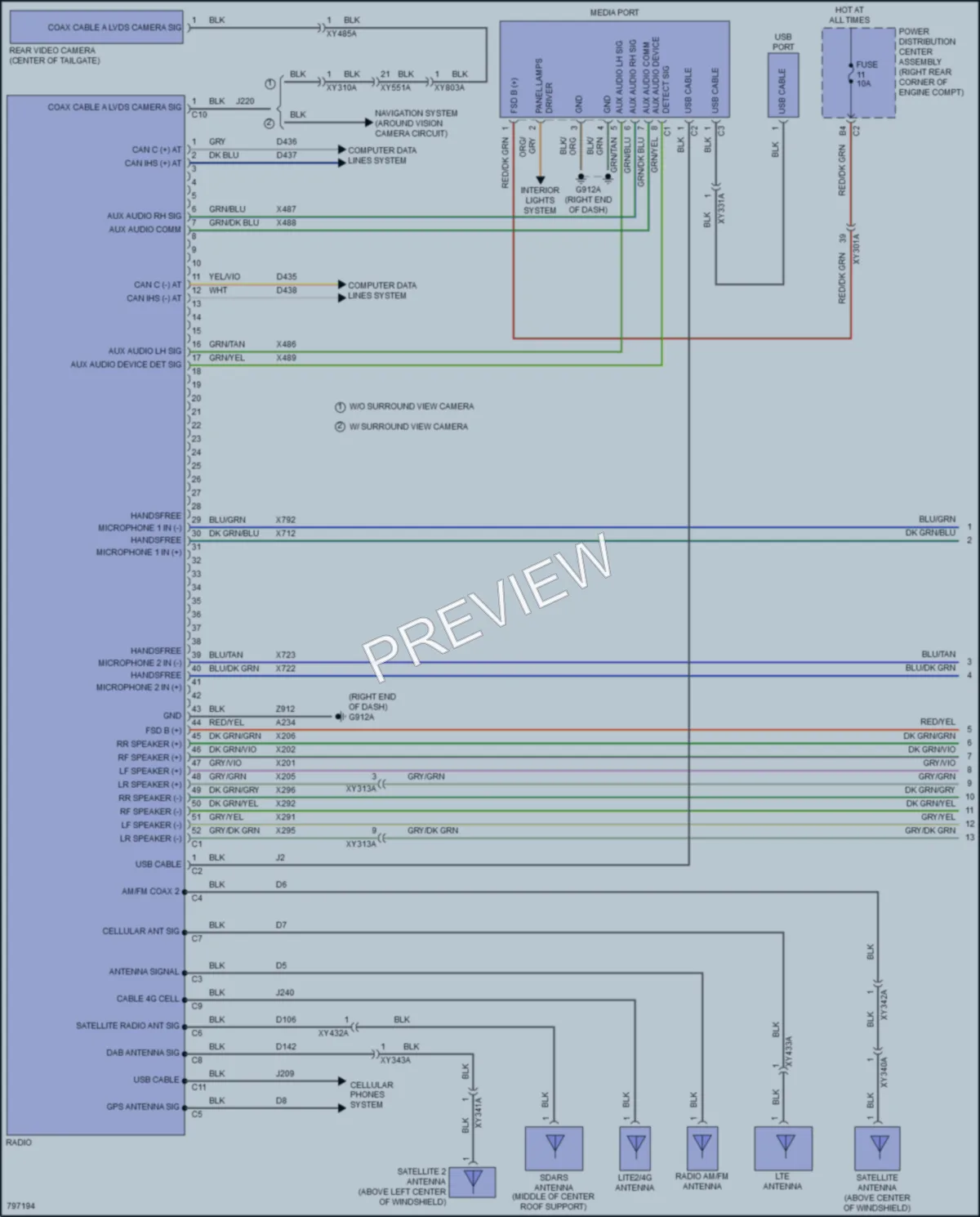 2022 Jeep Gladiator Radio wiring diagram preview