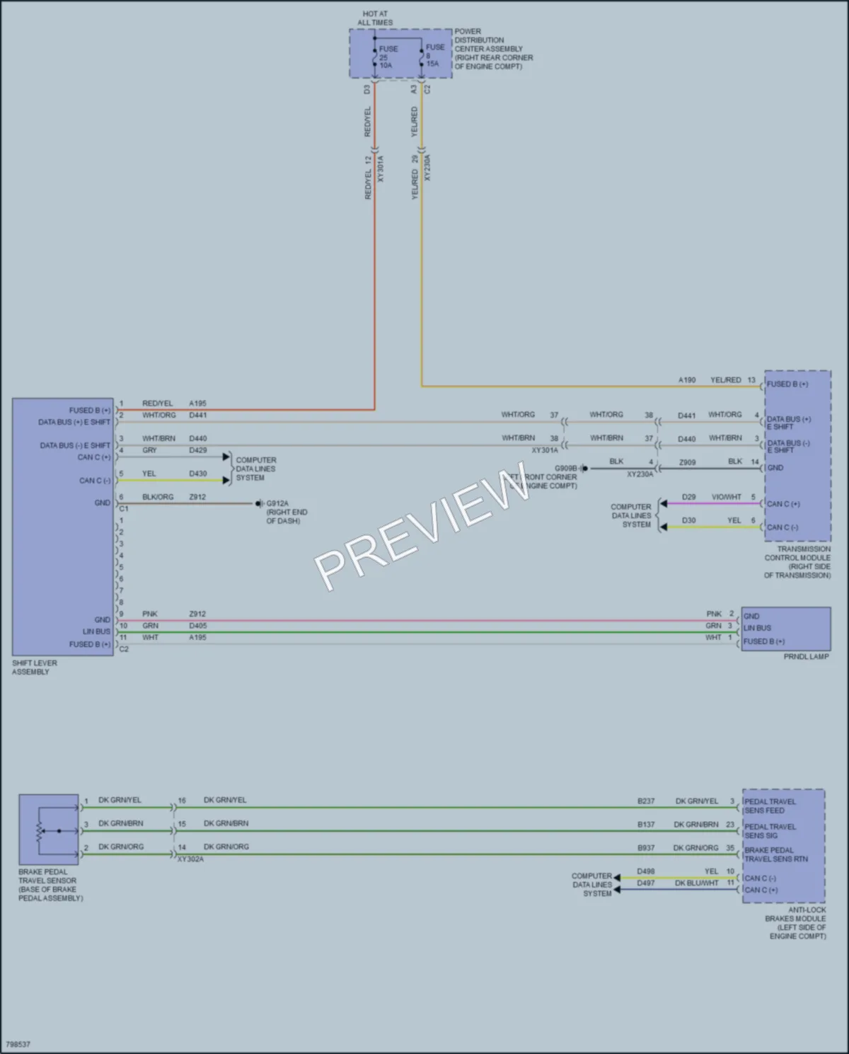 2022 Jeep Gladiator Shift Interlock wiring diagram preview