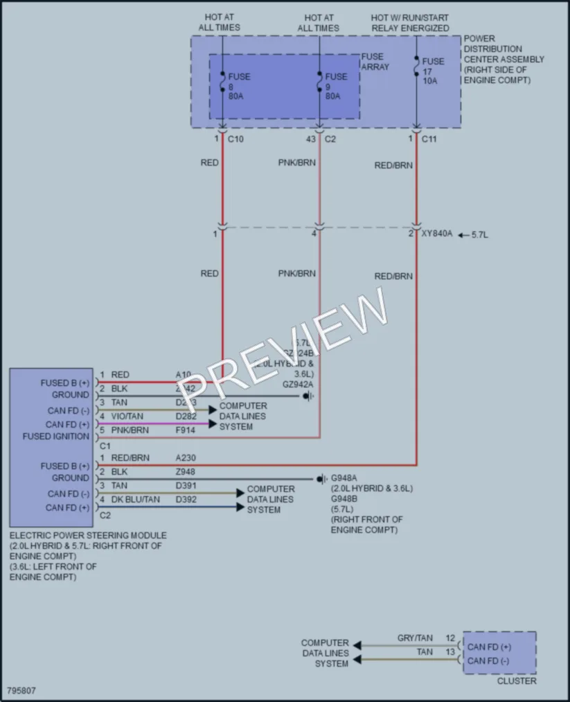 2022 Jeep GrandCherokee Electronic Power Steering wiring diagram preview