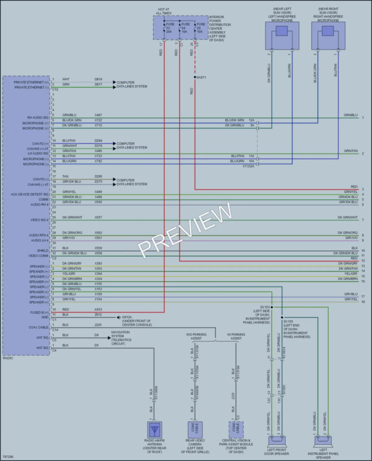 2022 Jeep GrandCherokee Radio wiring diagram preview