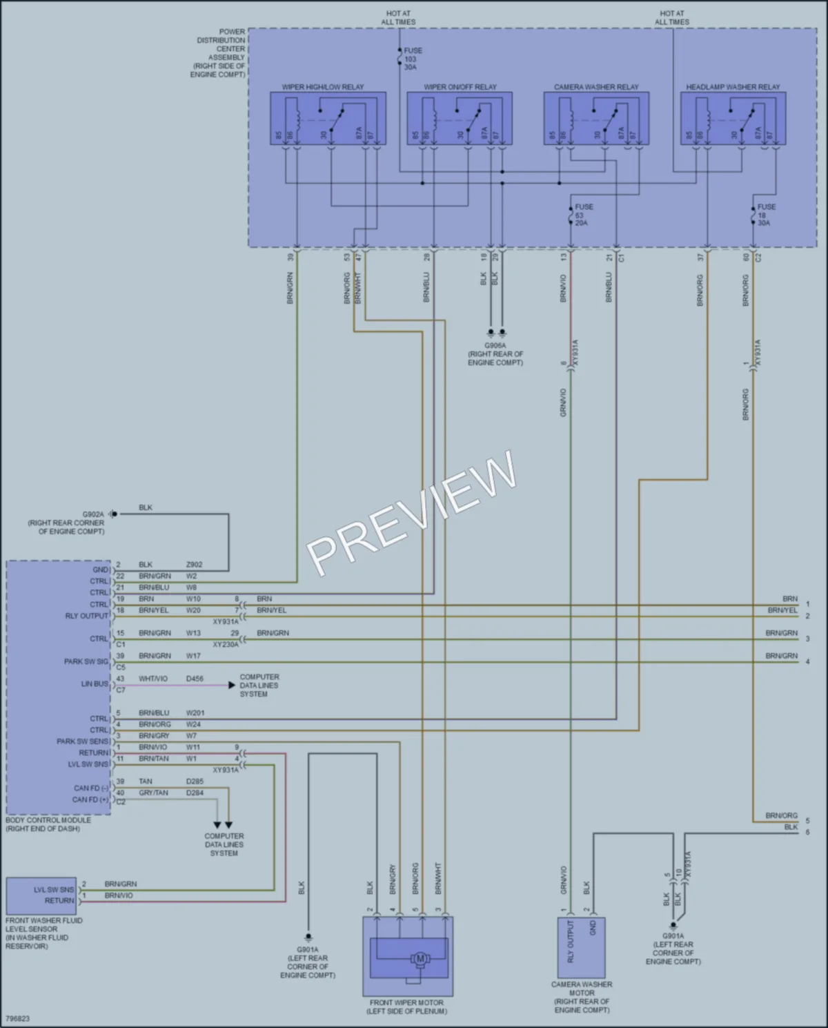 2022 Jeep GrandCherokee Wiper Washer wiring diagram preview