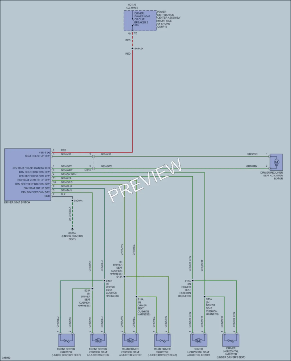 2022 Jeep GrandCherokeeWK Power Seats wiring diagram preview