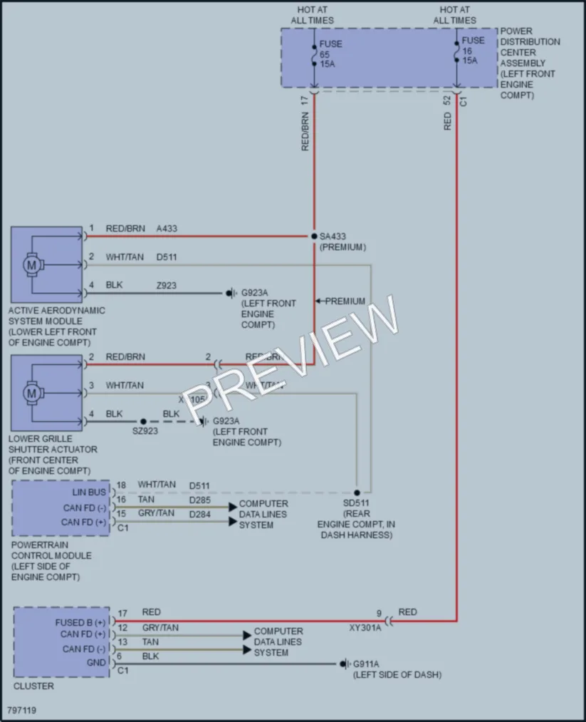 2022 Jeep GrandWagoneer Active Bodyworks wiring diagram preview