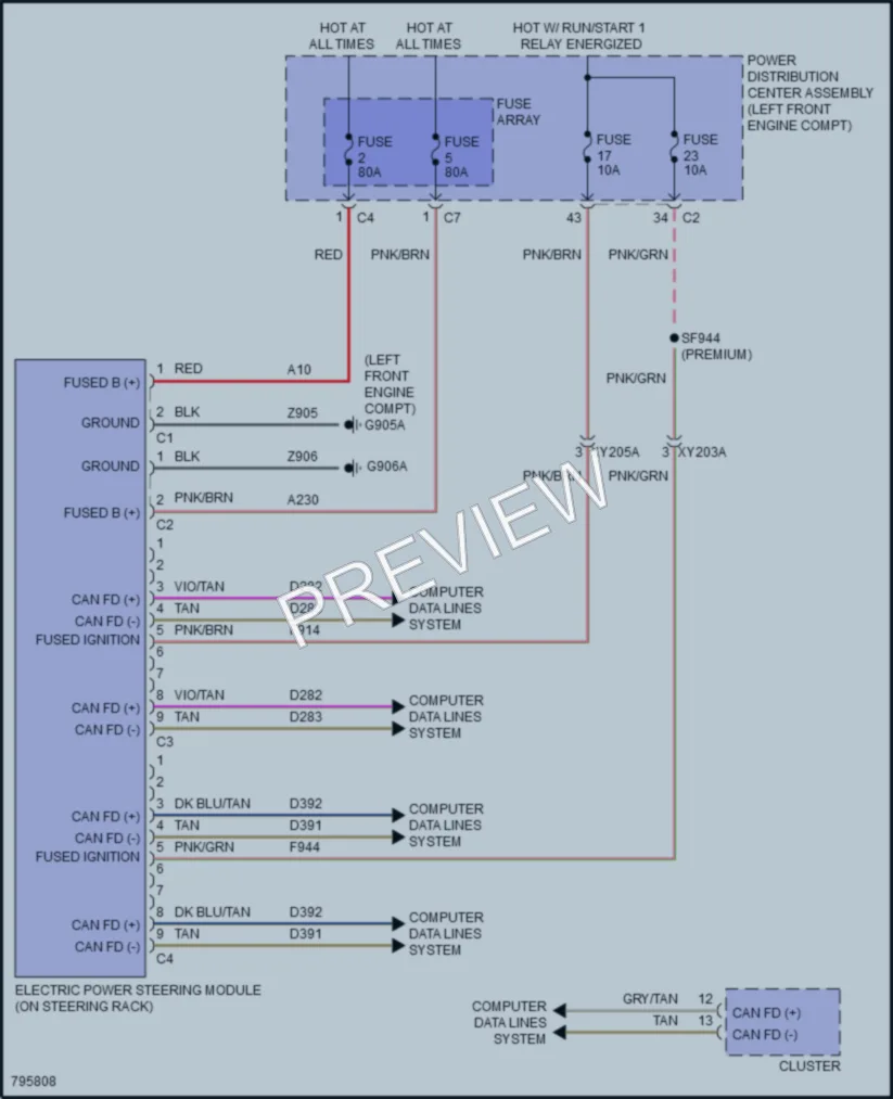2022 Jeep GrandWagoneer Electronic Power Steering wiring diagram preview