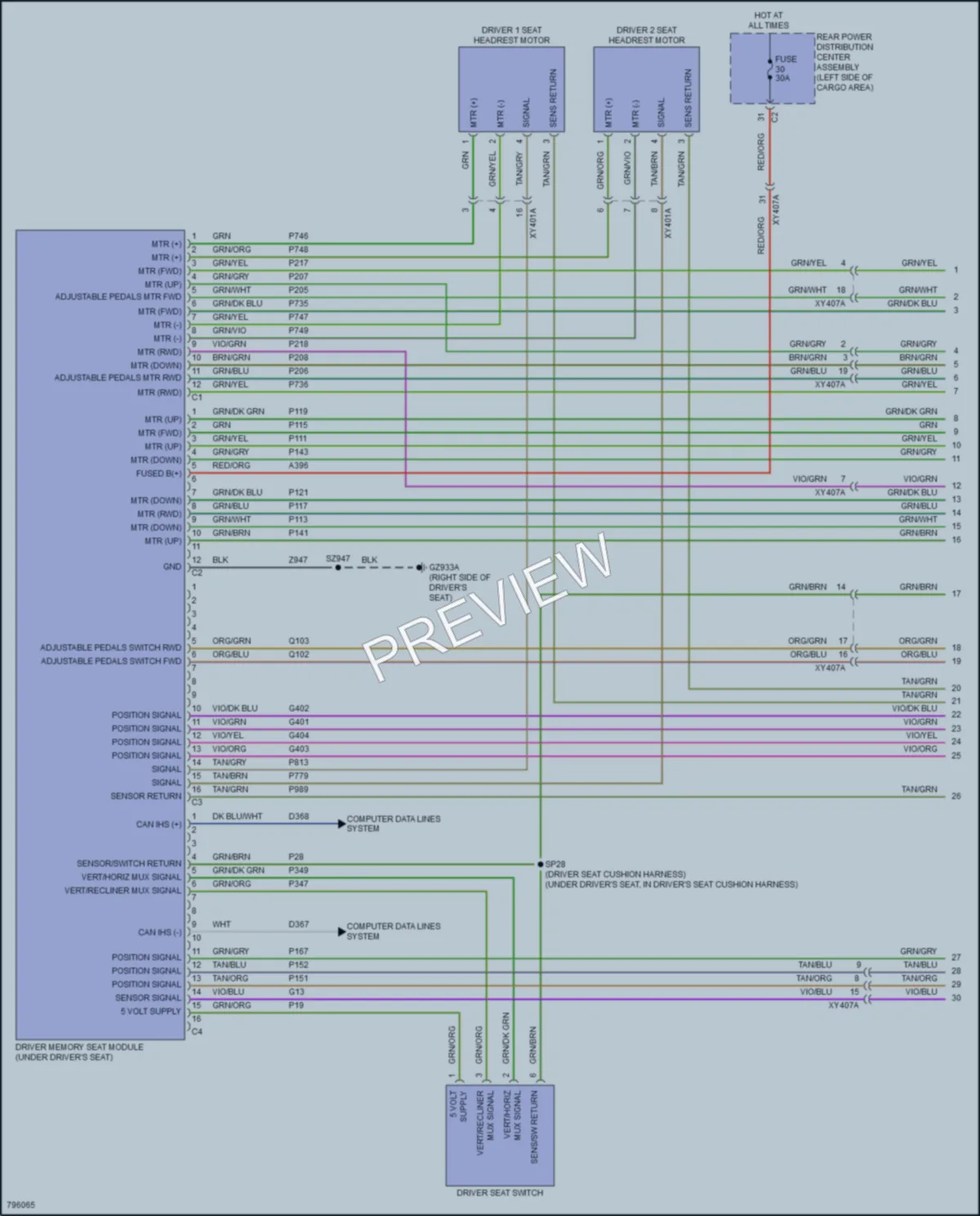 2022 Jeep GrandWagoneer Memory Systems wiring diagram preview