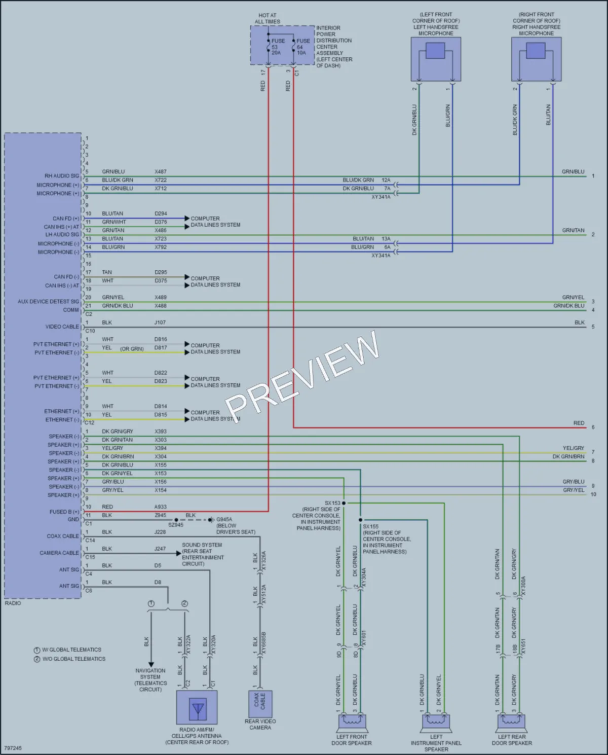2022 Jeep GrandWagoneer Radio wiring diagram preview