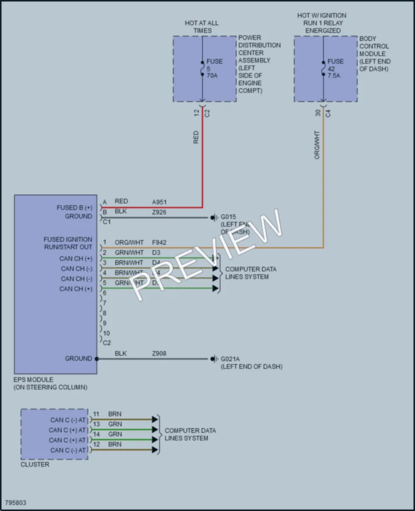2022 Jeep Renegade Electronic Power Steering wiring diagram preview
