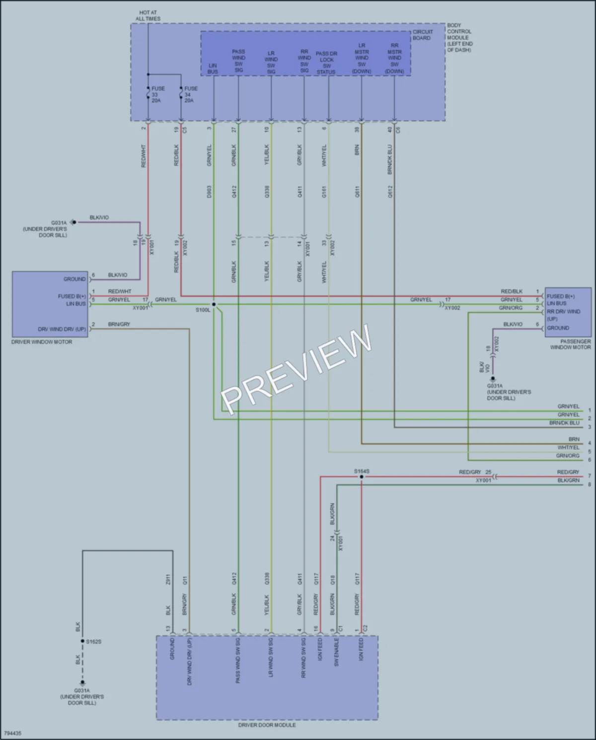 2022 Jeep Renegade Power Windows wiring diagram preview