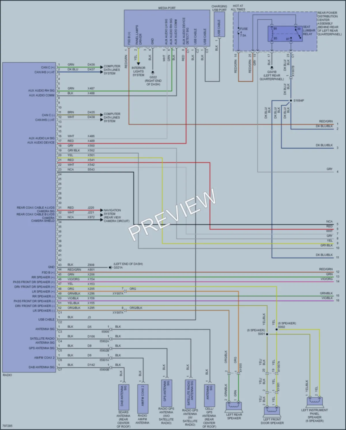 2022 Jeep Renegade Radio wiring diagram preview