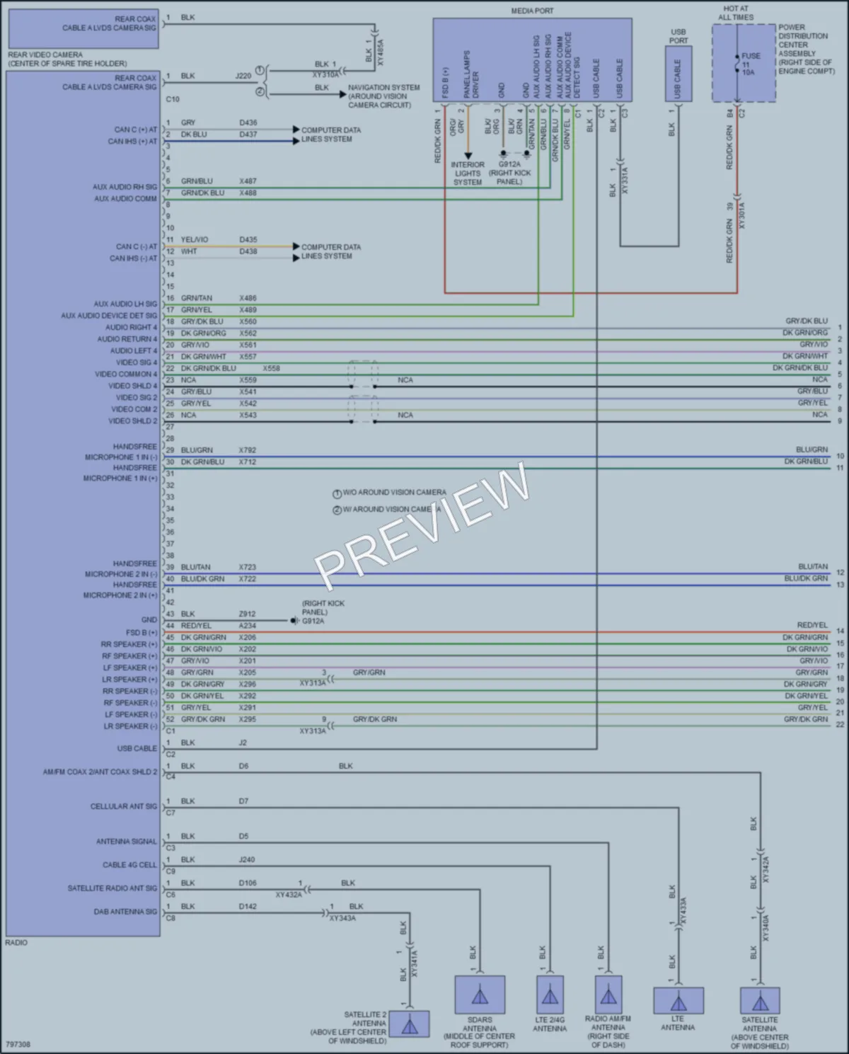 2022 Jeep Wrangler Radio wiring diagram preview